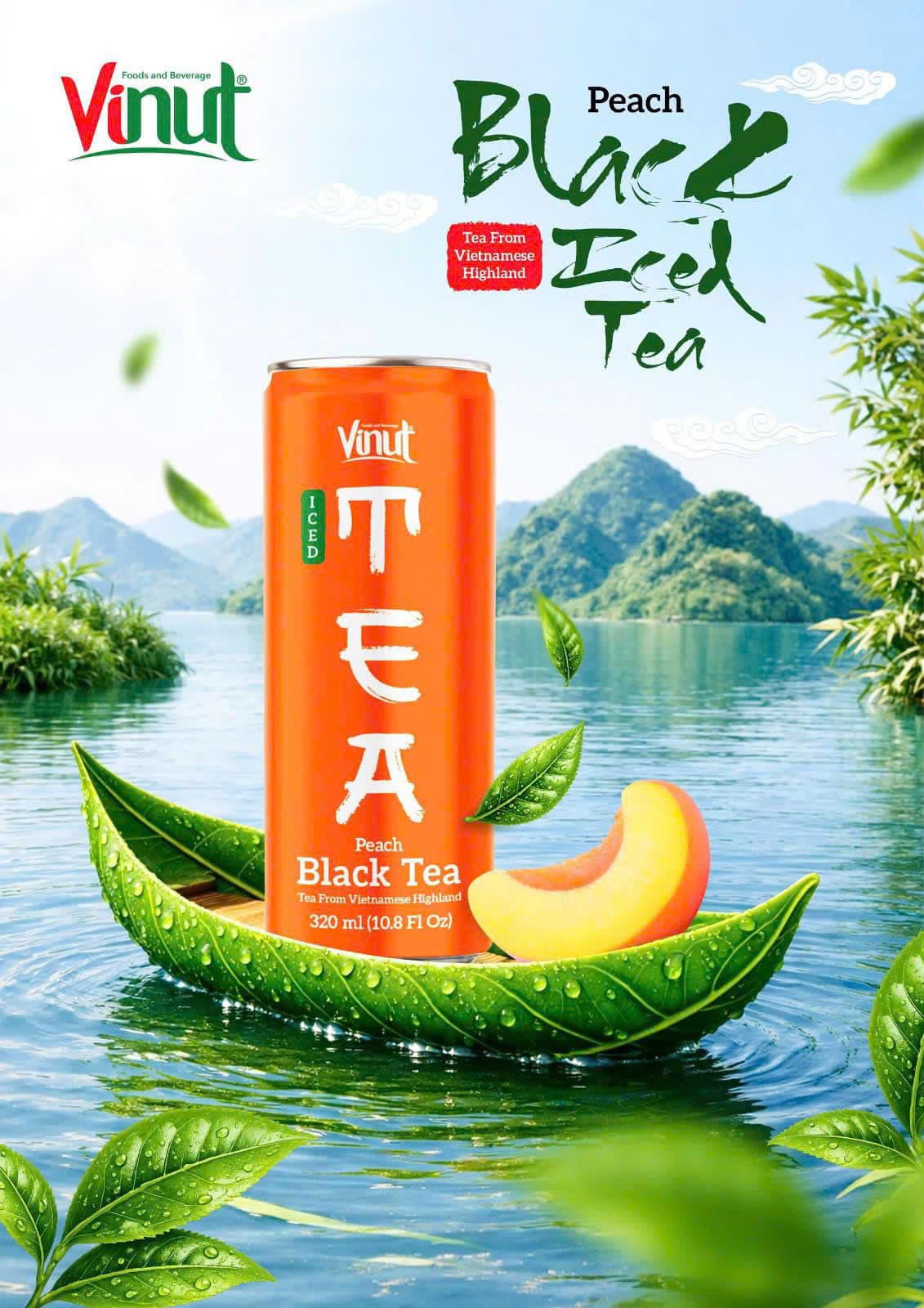 VINUT Peach Black Tea 320ml Slim Can view 1