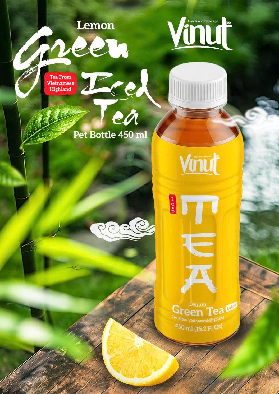 VINUT Lemon Green Tea Drink 450ml PET Bottle