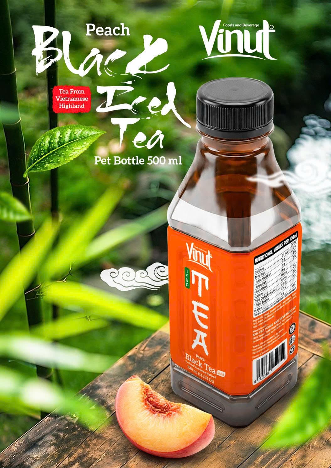 VINUT Peach Black Tea Drink 330ml PET Bottle