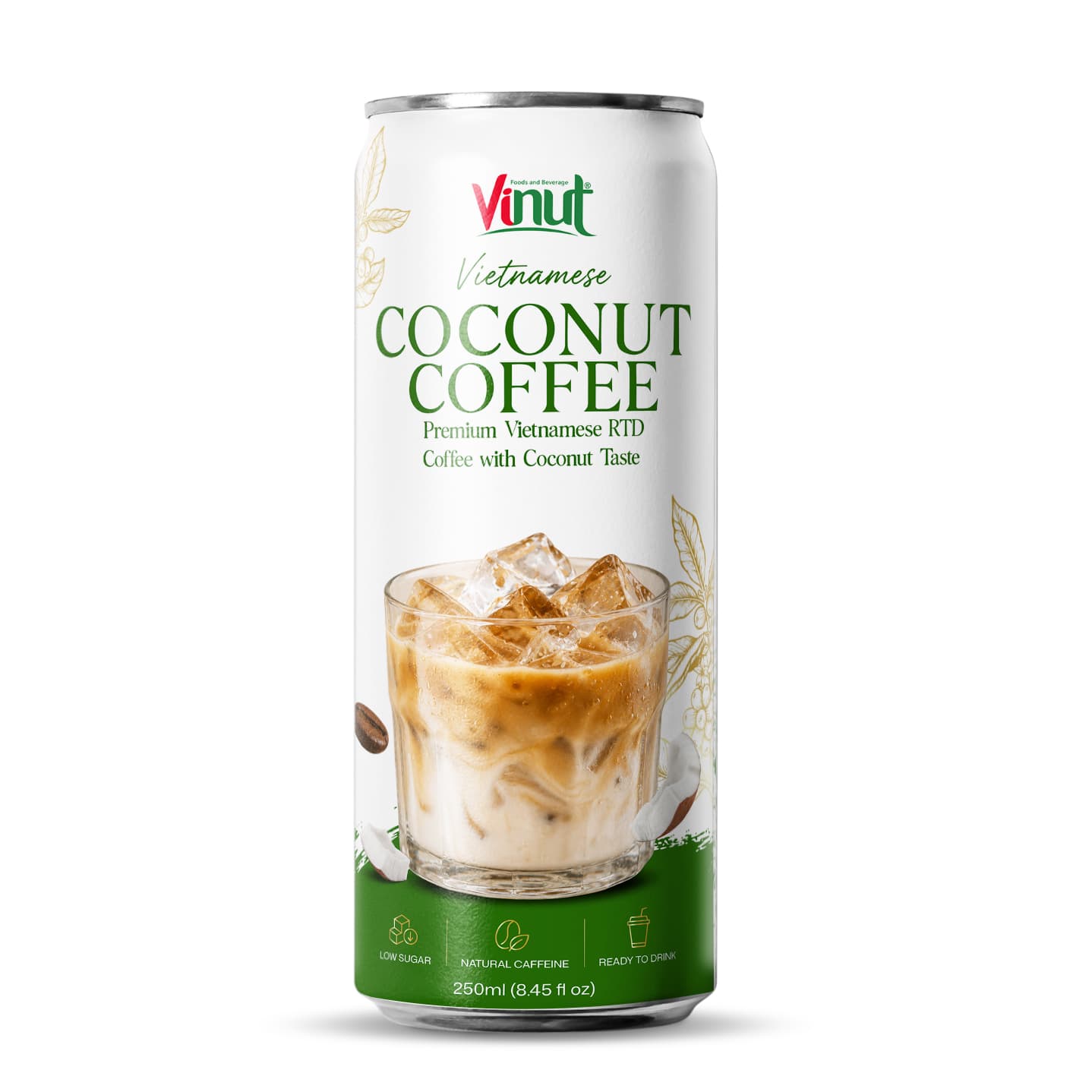 Vinut 250ml (8.45 fl oz) Vietnamese Coffee Drink Coconut Coffee Premium RTD
