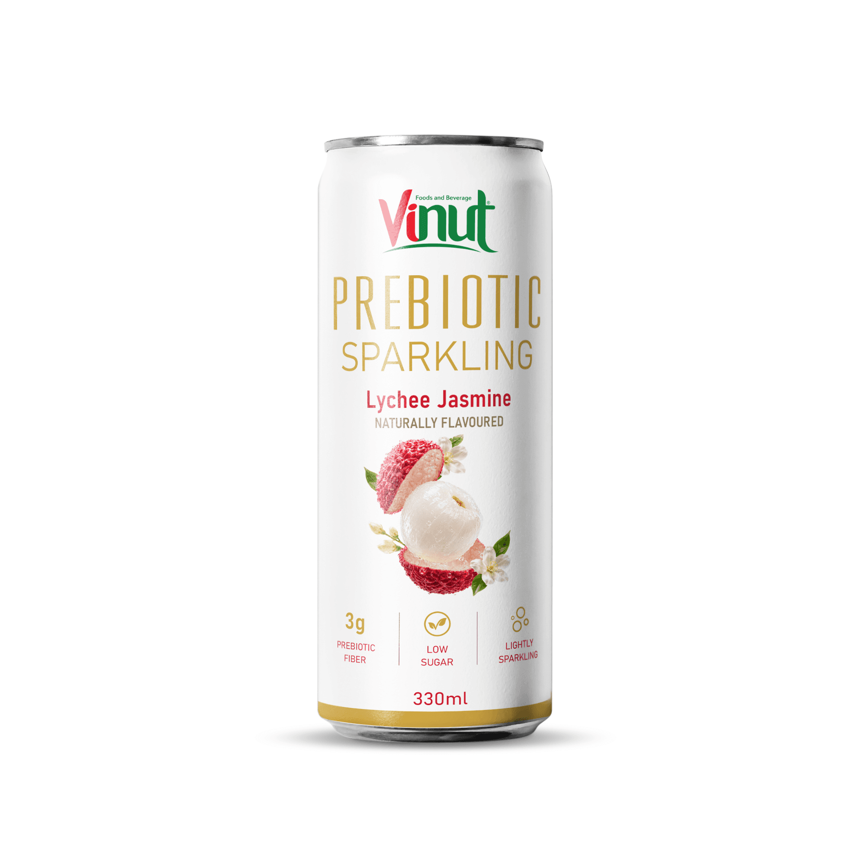 11 fl oz Vinut 3g Prebiotic Sparkling Lychee Jasmine view 1