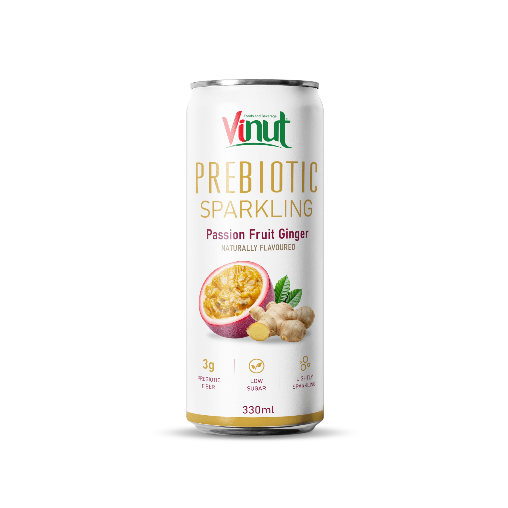 11 fl oz Vinut 3g Prebiotic Sparkling Passion Fruit Ginger view 1