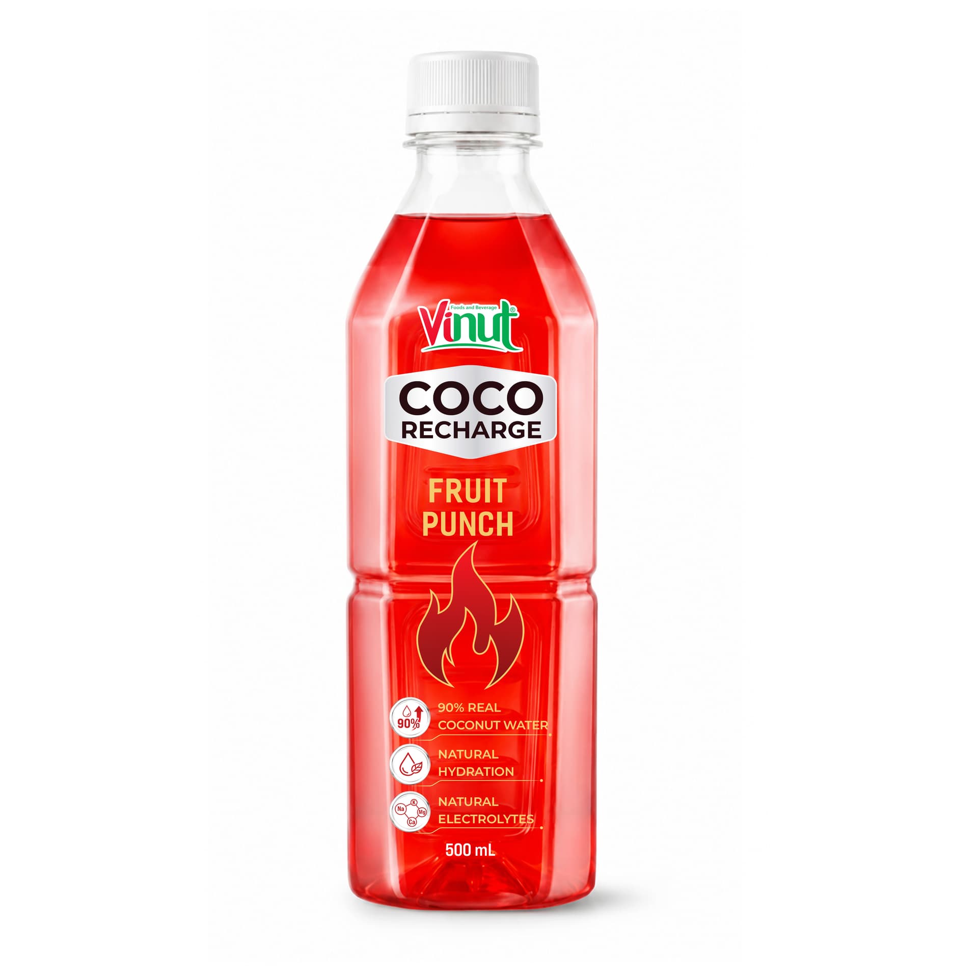 Vinut Coco Recharge Fruit Punch 500ml PET Bottle 90% Real Coconut Water Natural Hydration Electrolytes