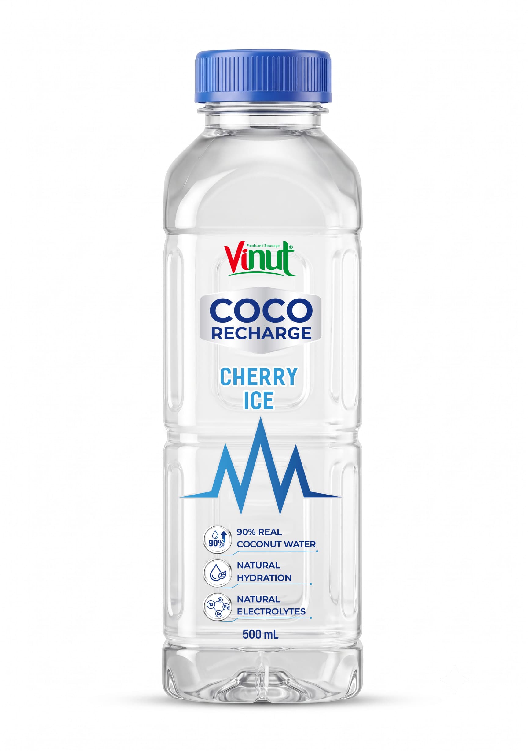 VINUT Coco Recharge Cherry Ice 500ml PET Bottle Natural Hydration Electrolytes 90% Real Coconut Water