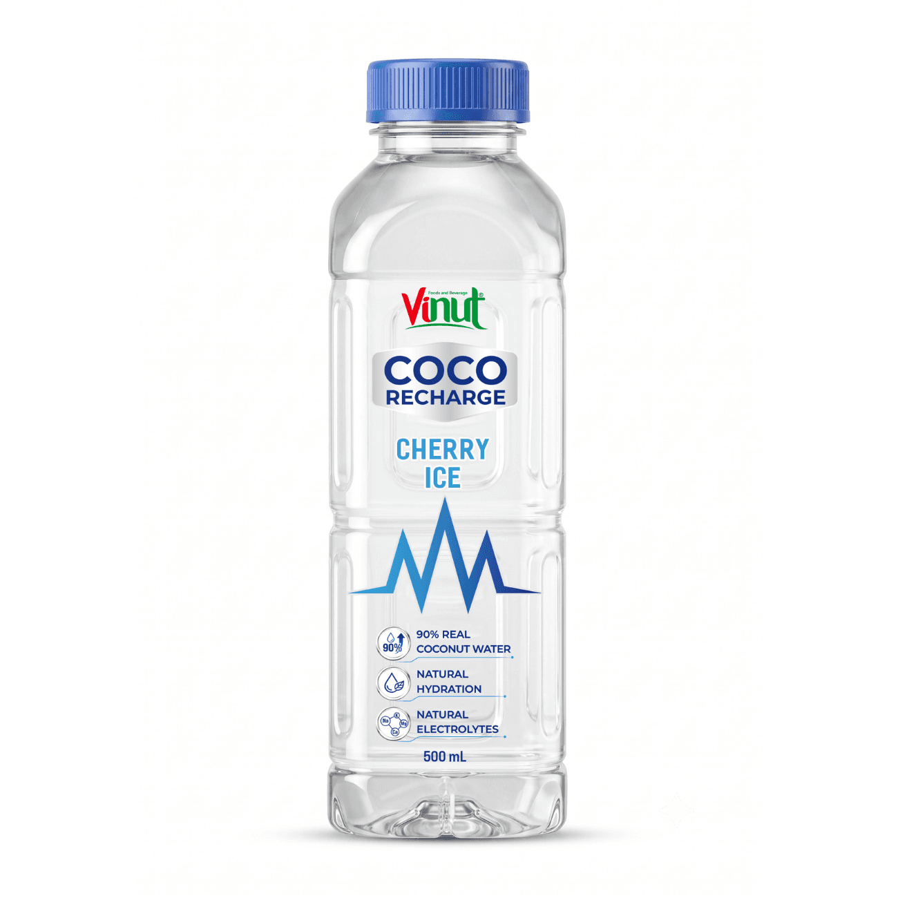 VINUT Coco Recharge Cherry Ice 500ml PET Bottle Natural Hydration Electrolytes 90% Real Coconut Water