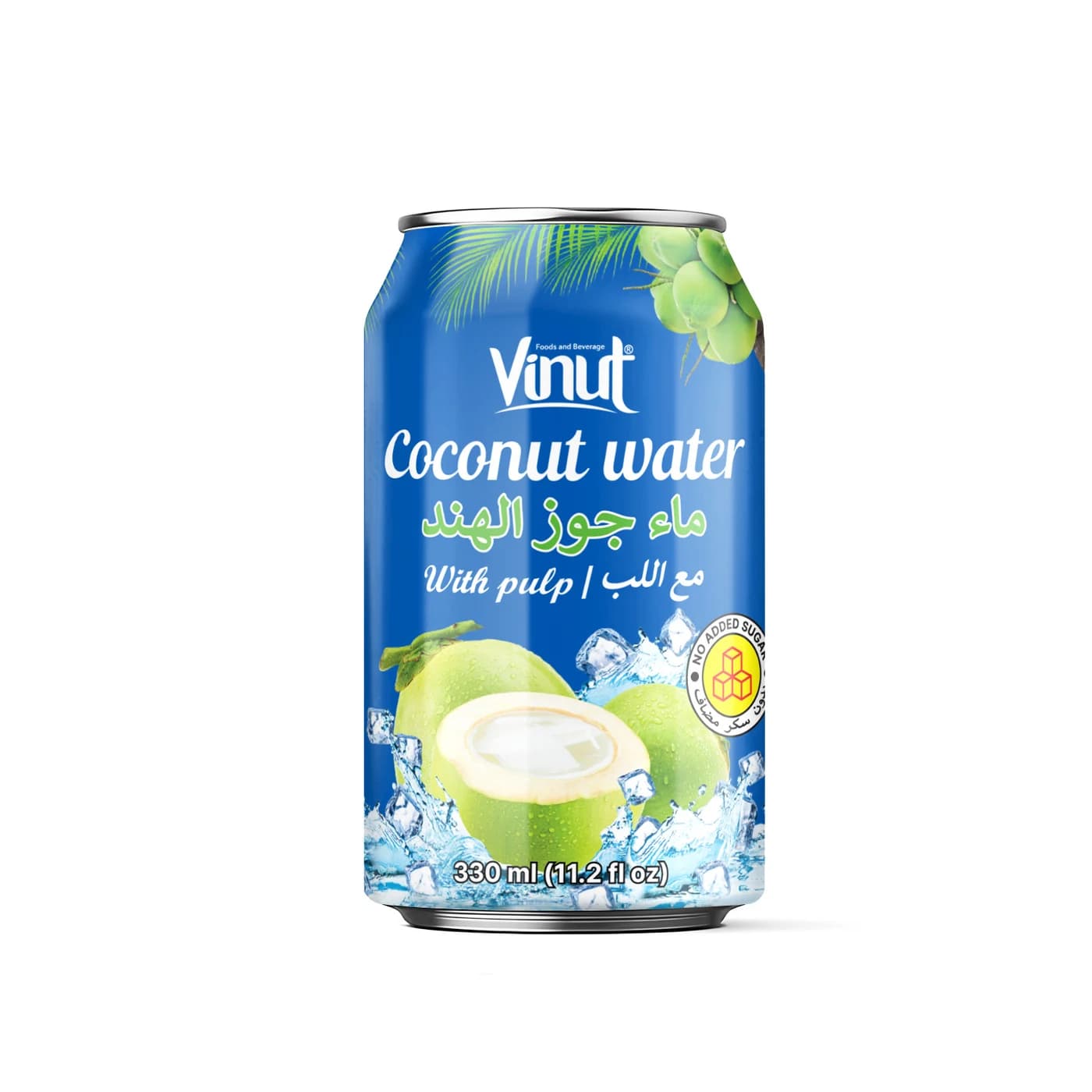 VINUT Coconut Water With Pulp, 330 mL – Arabic Label view 1