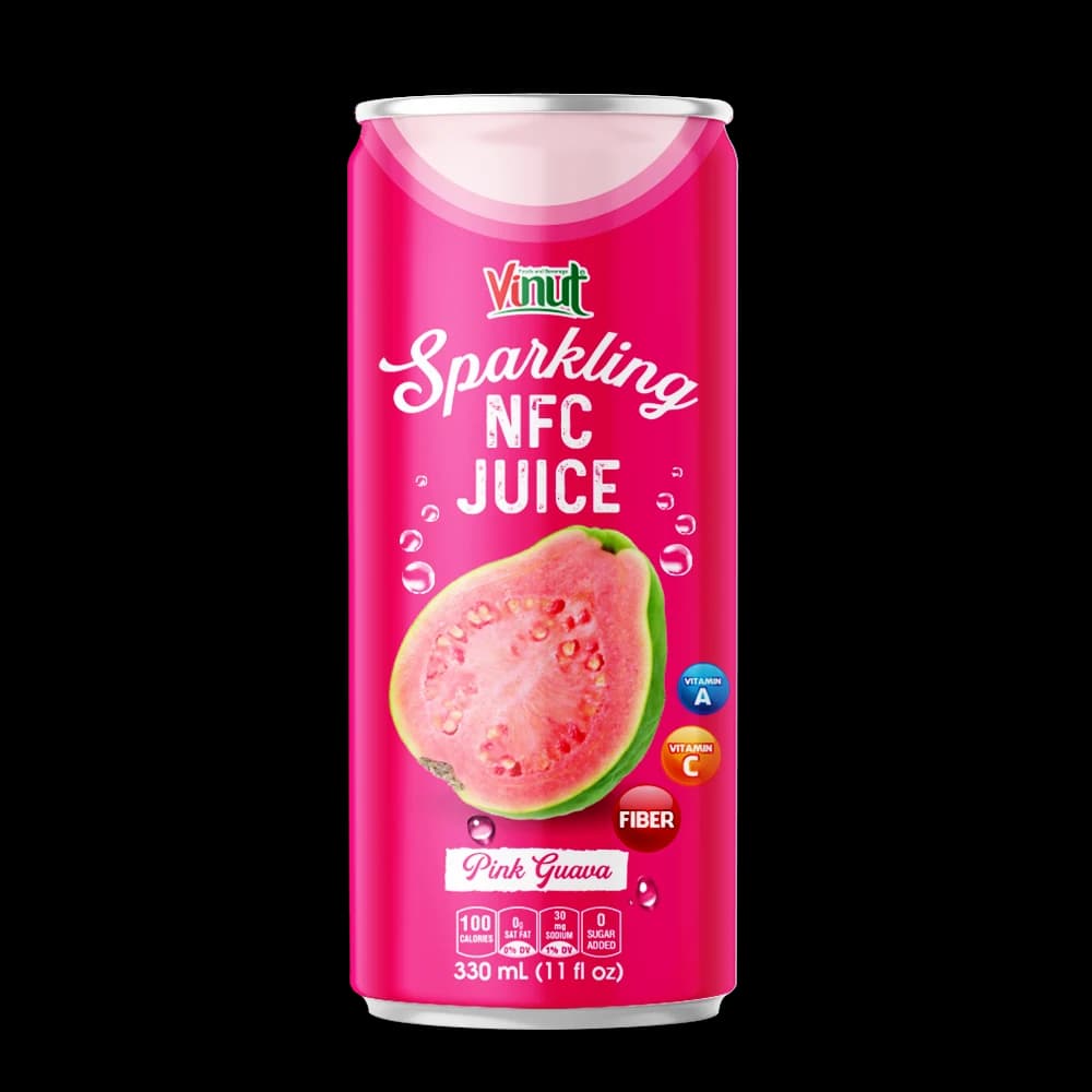 VINUT Sparkling NFC Juice – Pink Guava, 330 mL