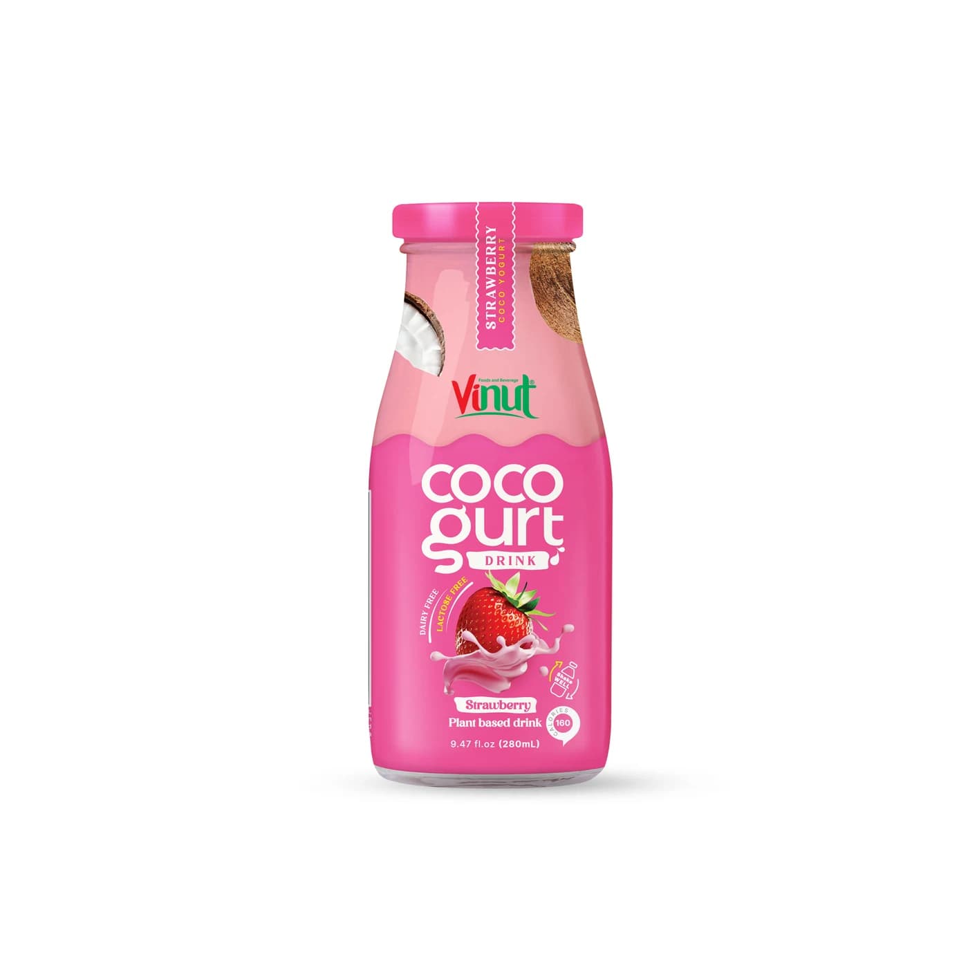 VINUT COCOGURT Drink – Strawberry, 280 mL