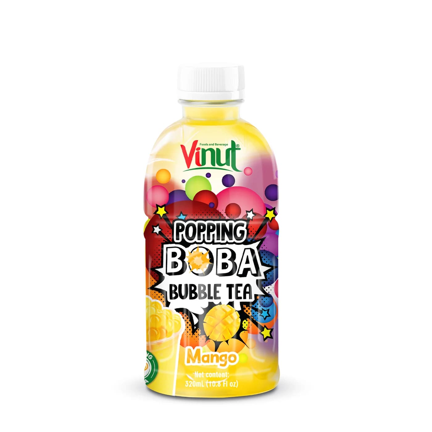 VINUT Popping Boba Bubble Tea – Mango, 320 mL view 1