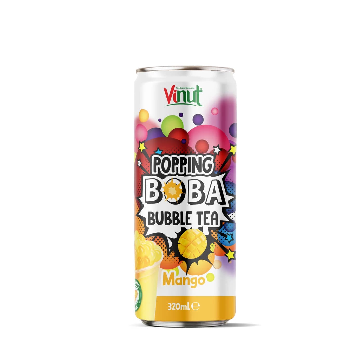 VINUT Popping Boba Bubble Tea – Mango, 320 mL view 1