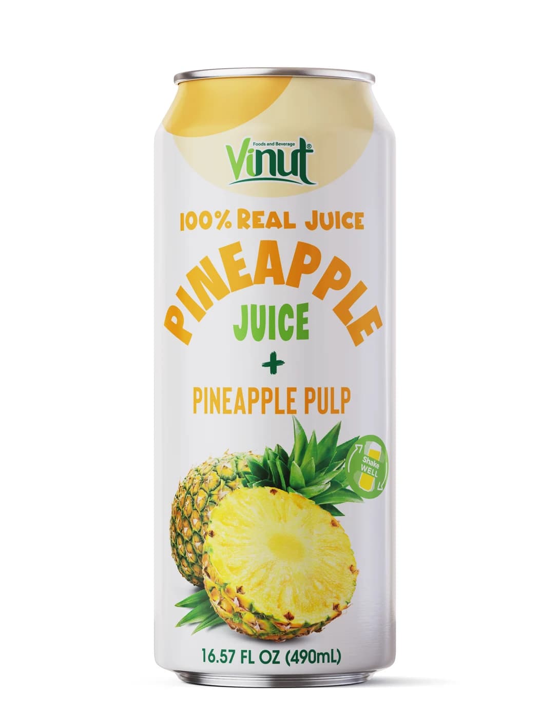 VINUT 100% Real Pineapple Juice with Pulp, 490 mL