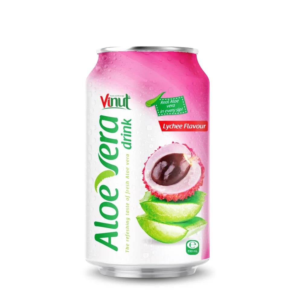VINUT Aloe Vera Drink – Lychee Flavour, 330 mL view 1