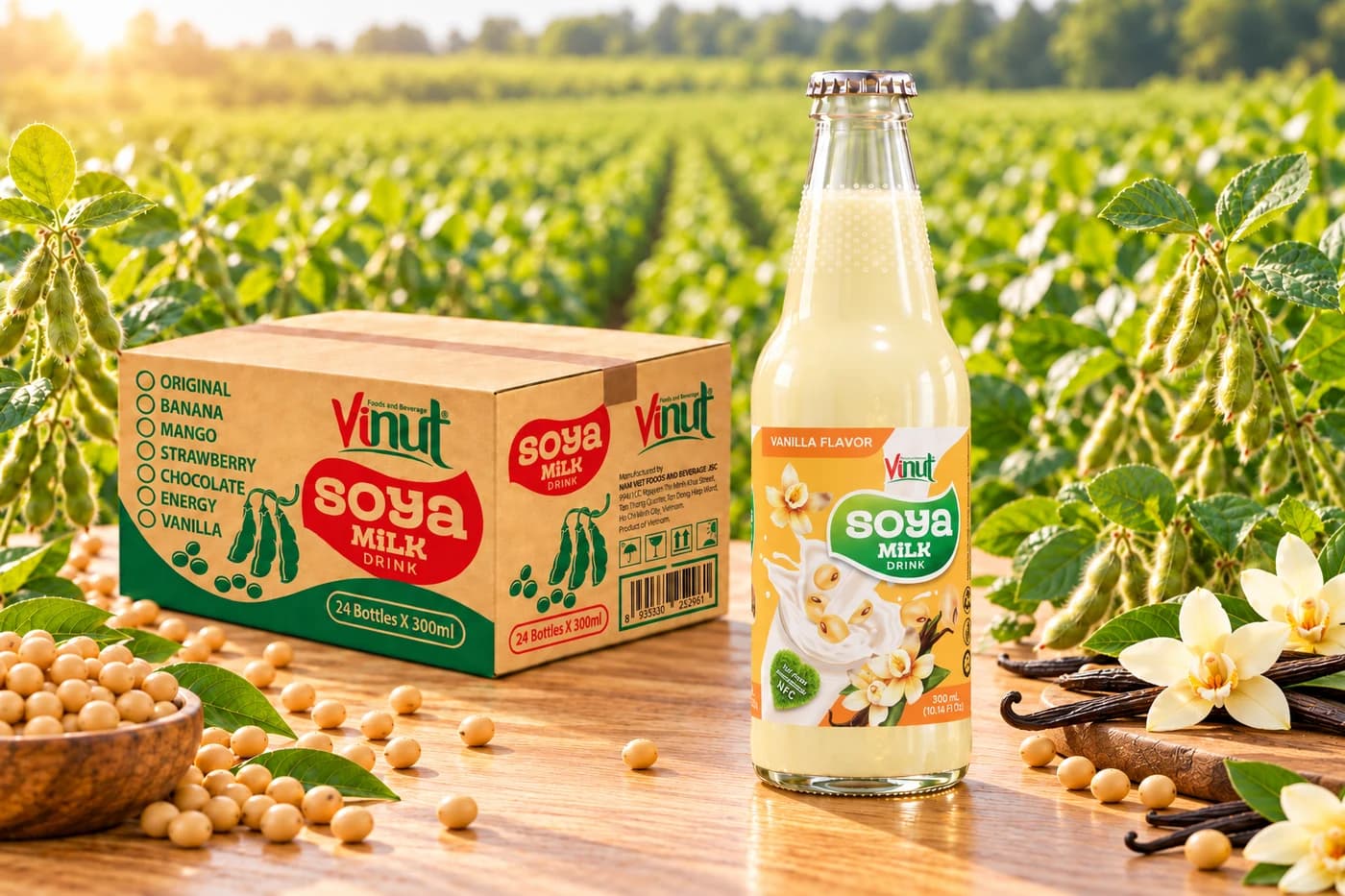 VINUT Soya Milk Drink – Vanilla Flavor, 300 mL