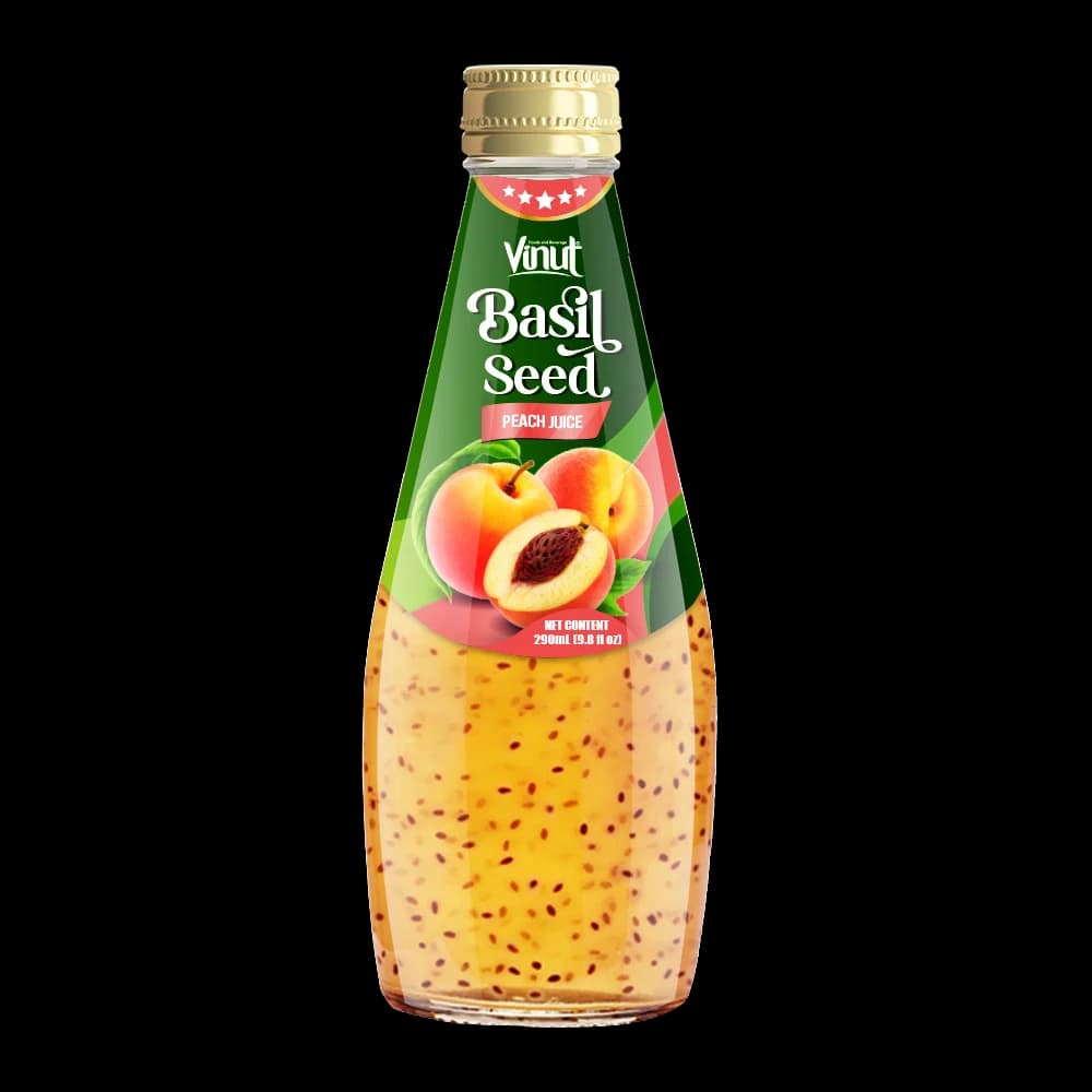 VINUT Basil Seed – Peach Juice, 290 mL