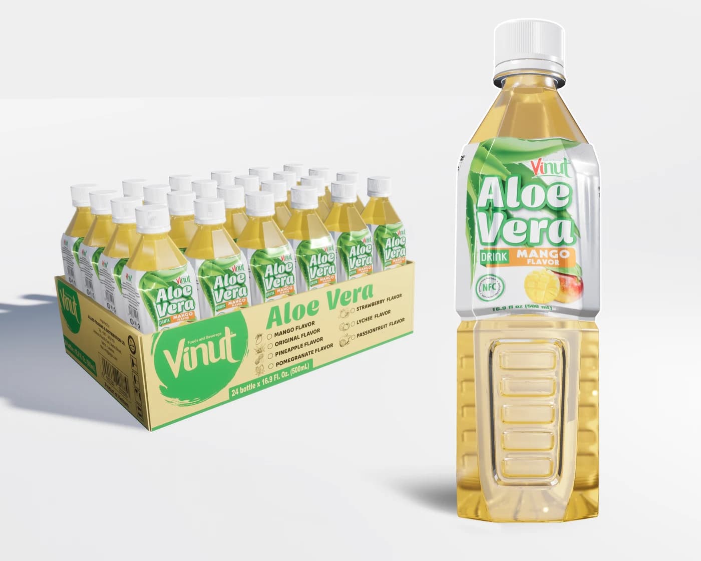 VINUT Aloe Vera Drink – Mango Flavor, 500 mL view 1