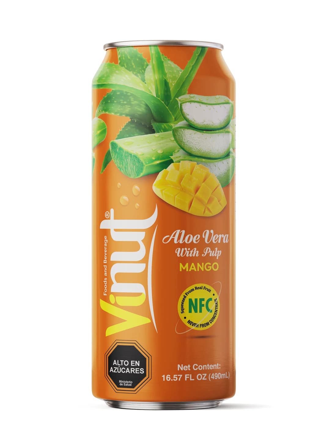 VINUT Aloe Vera with Pulp – Mango, 490 mL view 1