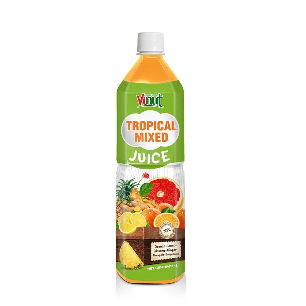 VINUT Tropical Mixed Juice – Orange, Lemon, Ginseng, Ginger, Pineapple & Grapefruit, 1 L