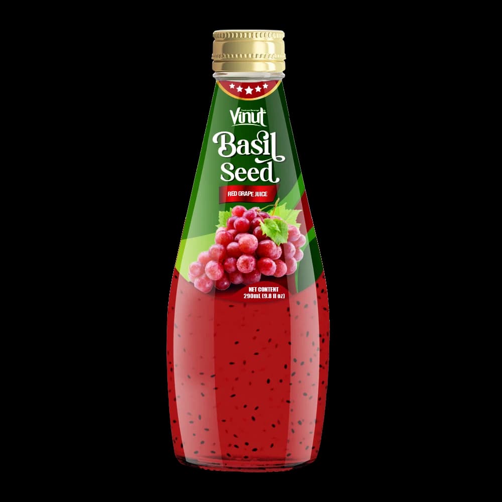 VINUT Basil Seed – Red Grape Juice, 290 mL