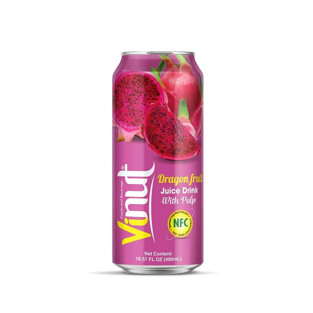 VINUT Dragon Fruit Juice Drink with Pulp, 490 mL