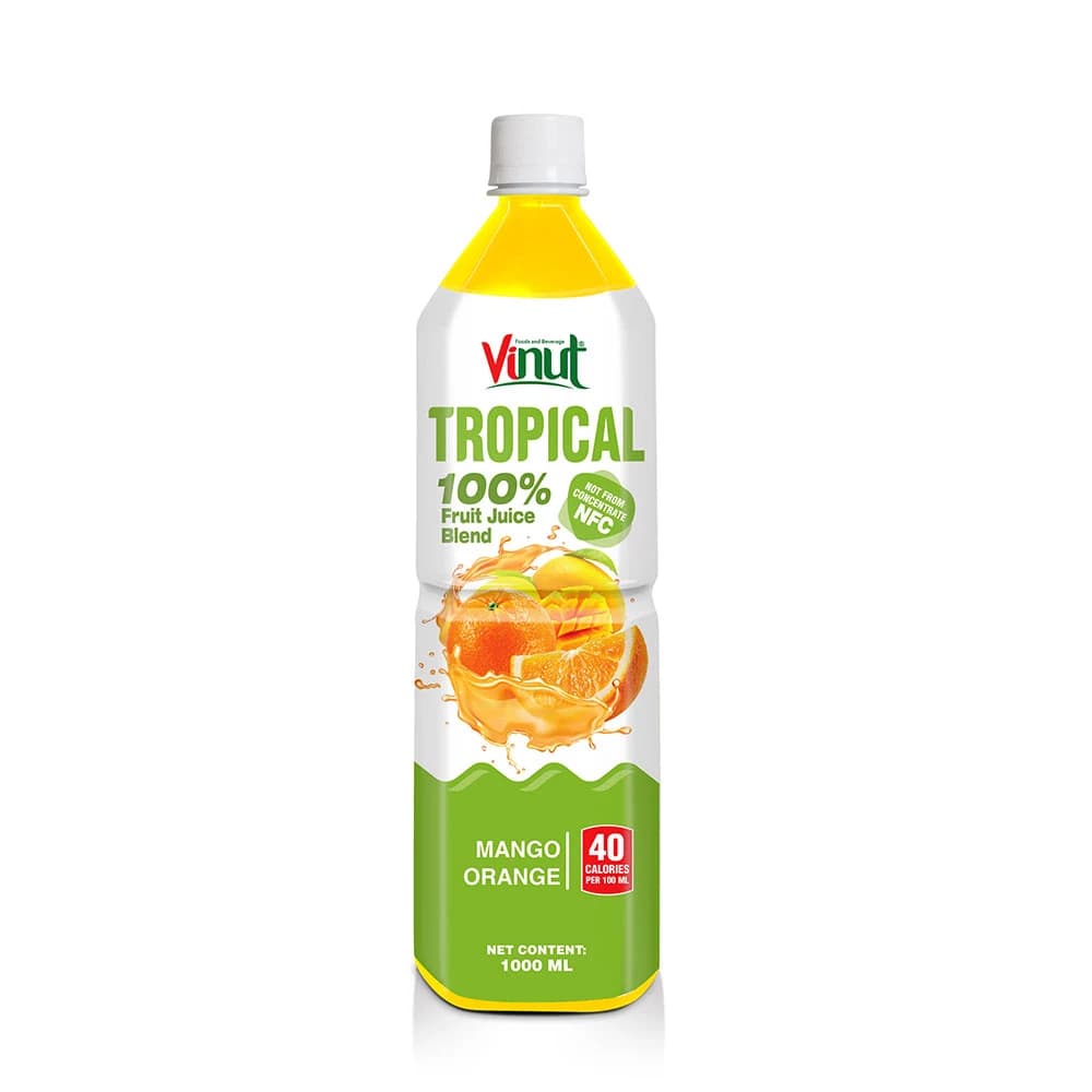 VINUT Tropical 100% Fruit Juice Blend – Mango Orange, 1,000 mL