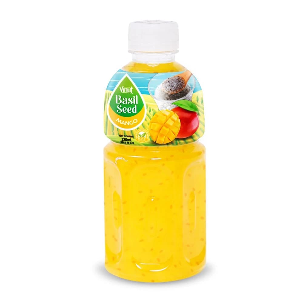 VINUT Basil Seed Drink – Mango, 320 mL