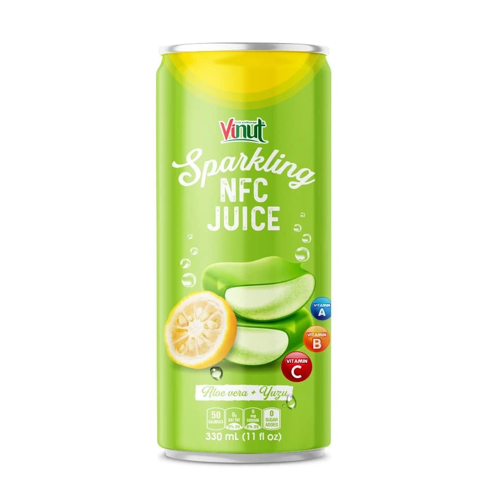 VINUT Sparkling NFC Juice โ Aloe Vera + Yuzu, 330 mL