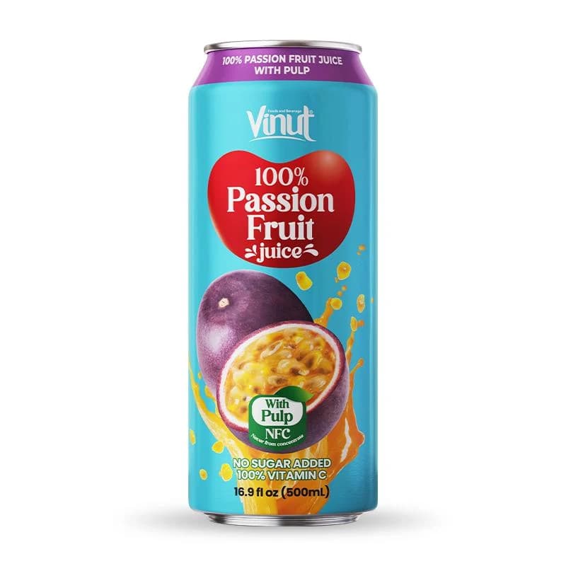 VINUT 100% Passion Fruit Juice with Pulp, 500 mL