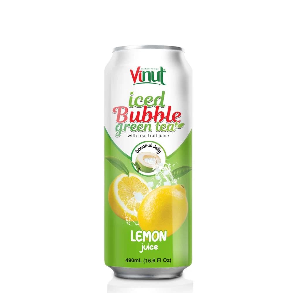VINUT Iced Bubble Green Tea with Lemon Juice & Coconut Jelly, 490 mL view 1