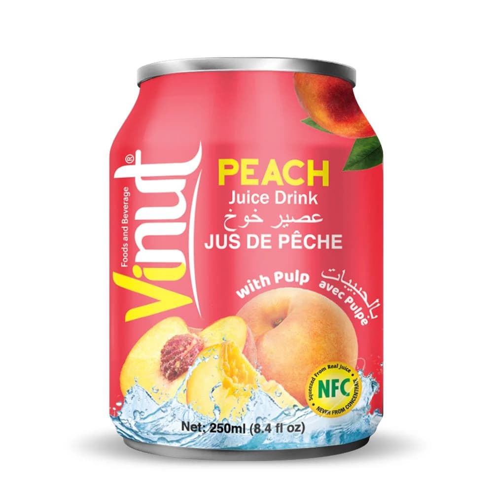 VINUT Peach Juice Drink with Pulp, 250 mL