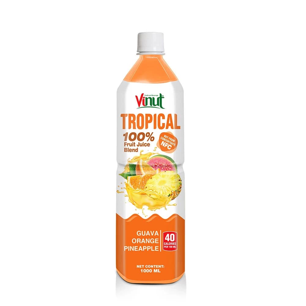 VINUT Tropical 100% Fruit Juice Blend – Guava, Orange & Pineapple, 1,000 mL