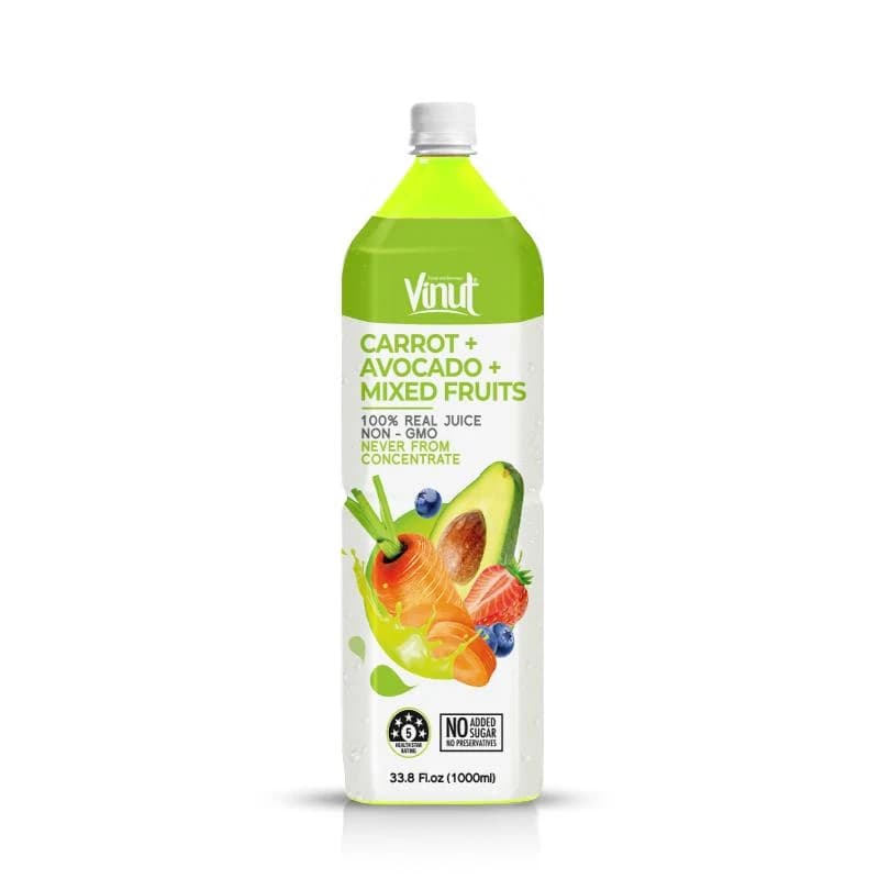 VINUT Carrot + Avocado + Mixed Fruits Juice, 1 L
