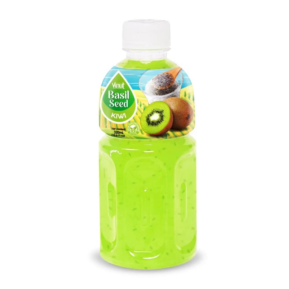 VINUT Basil Seed Drink – Kiwi, 320 mL