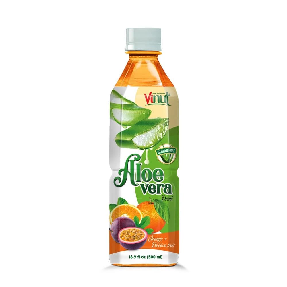 VINUT Aloe Vera Drink – Orange & Passion Fruit, Sugar Free, 500 mL view 1