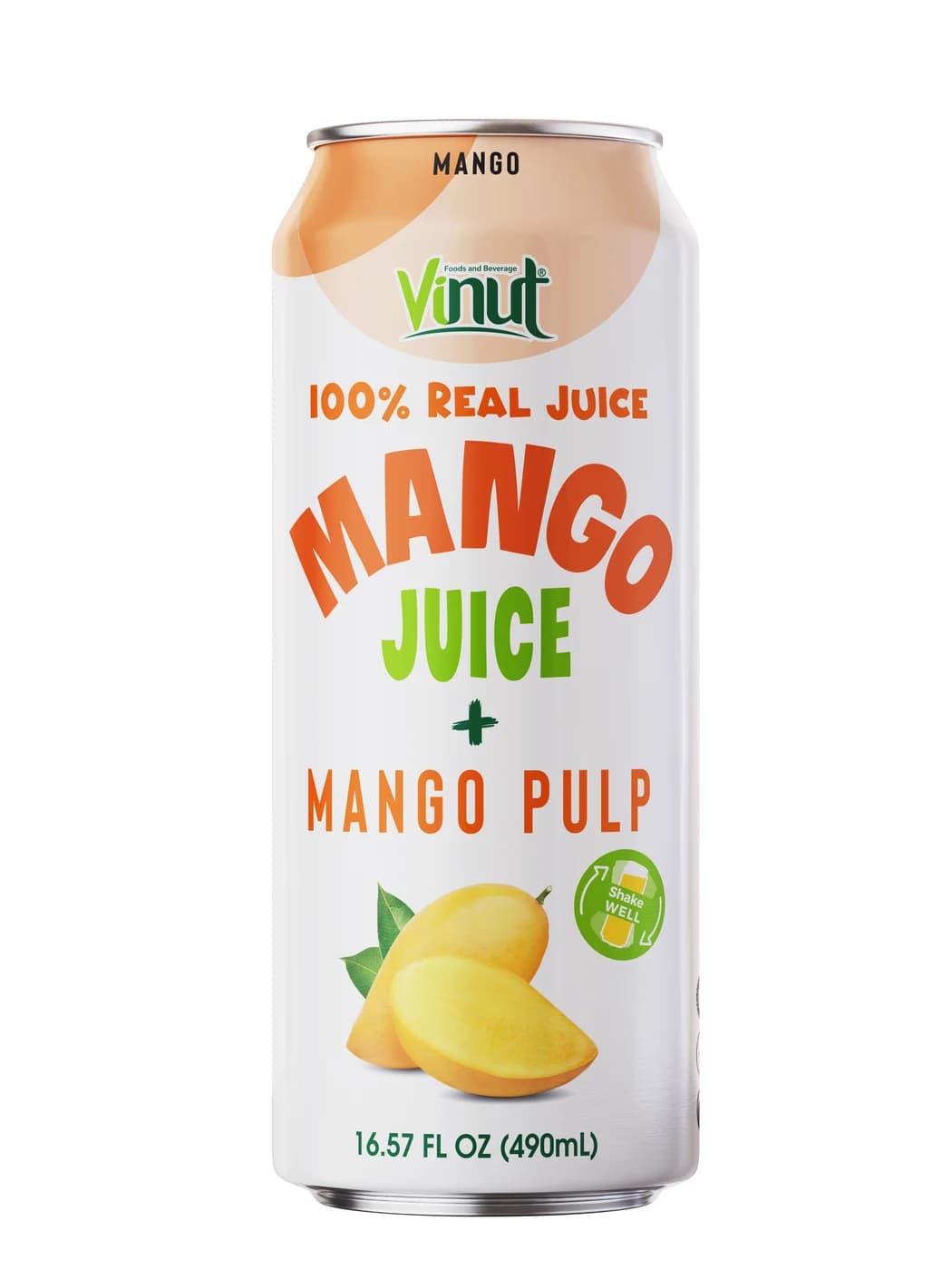 VINUT 100% Real Mango Juice with Pulp, 490 mL view 1
