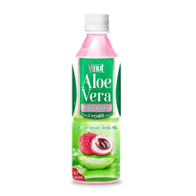 VINUT Sparkling Aloe Vera Drink – Lychee, 500 mL view 1