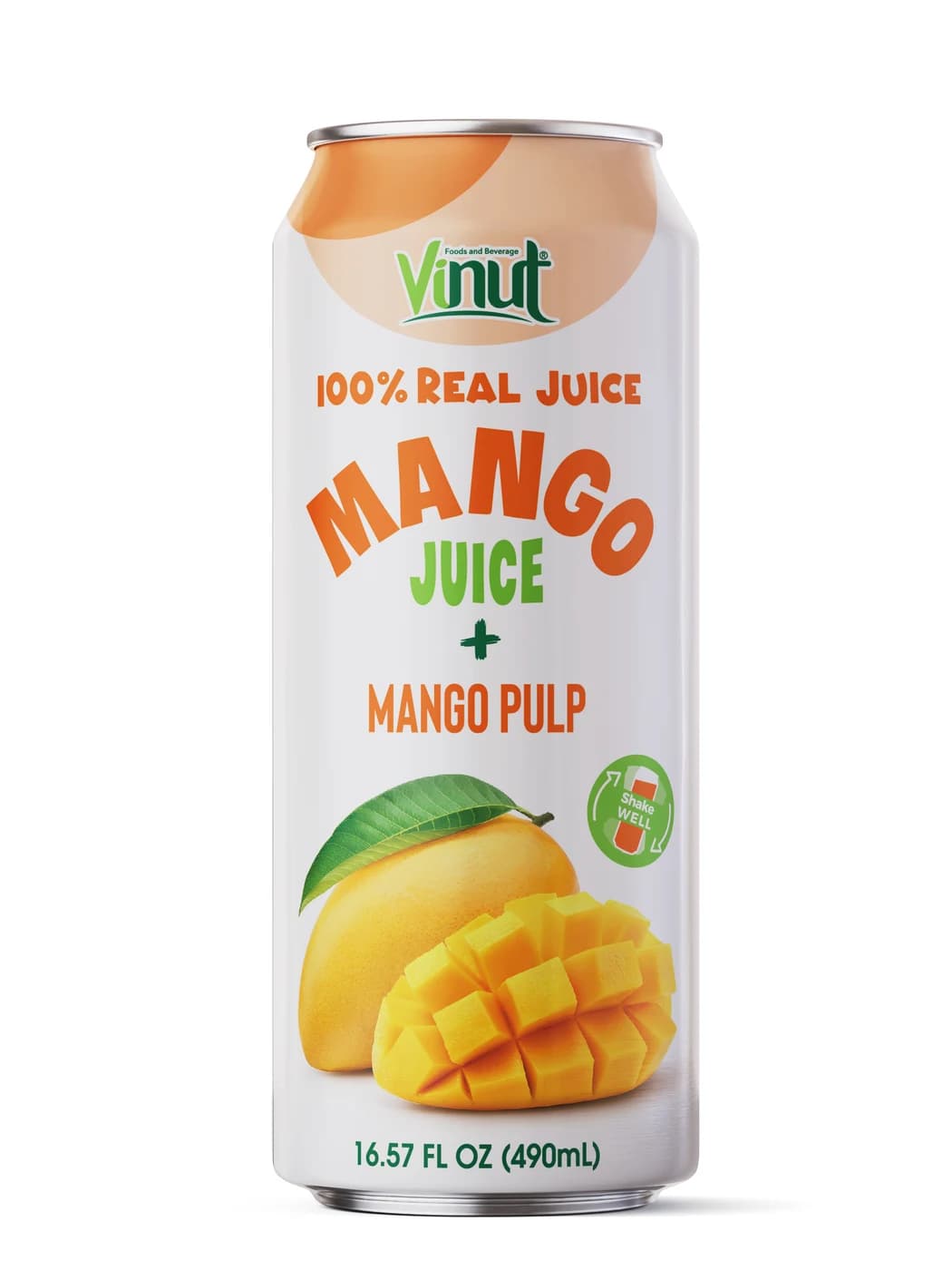 VINUT 100% Real Mango Juice with Pulp, 490 mL view 1