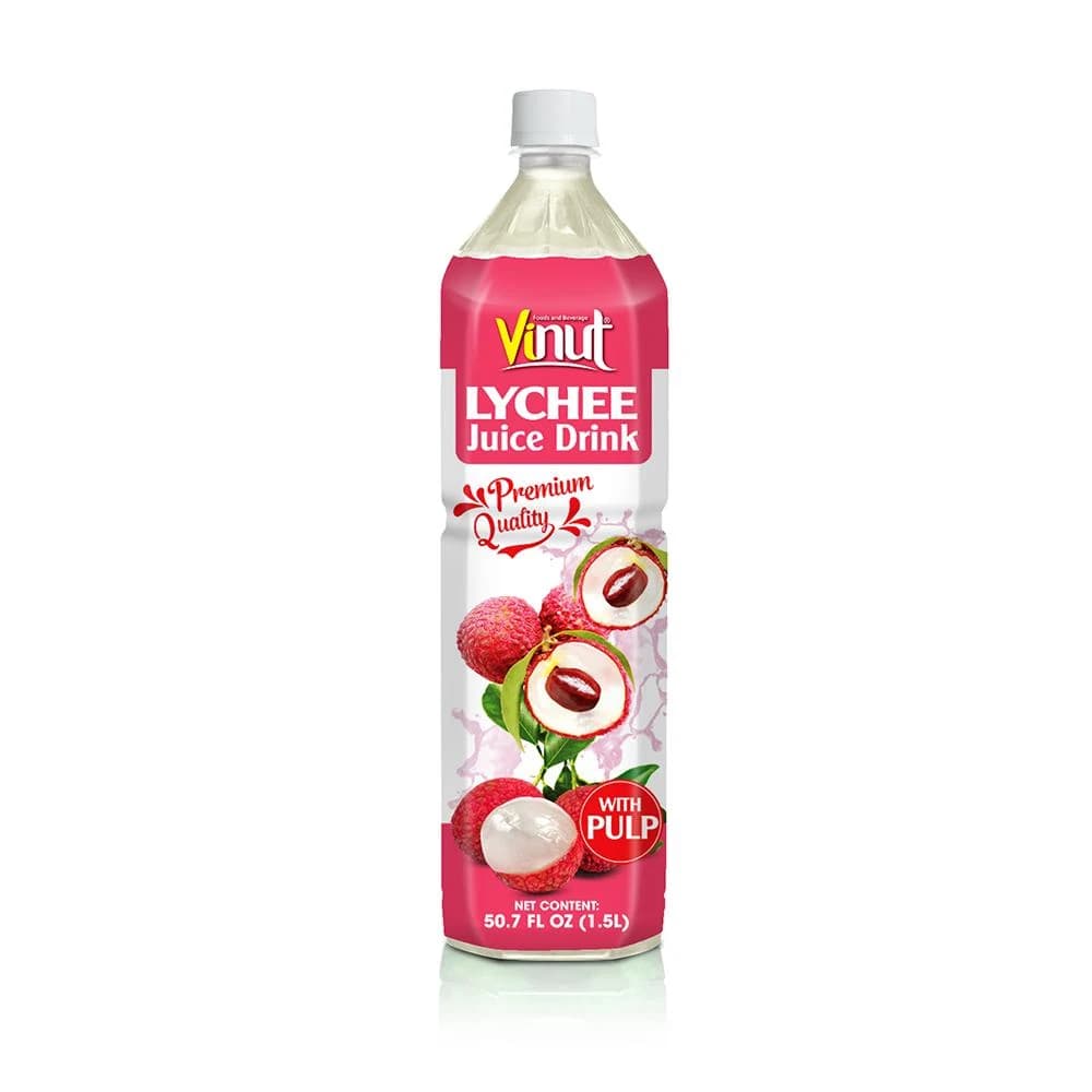 VINUT Lychee Juice Drink with Pulp, 1.5 L view 1