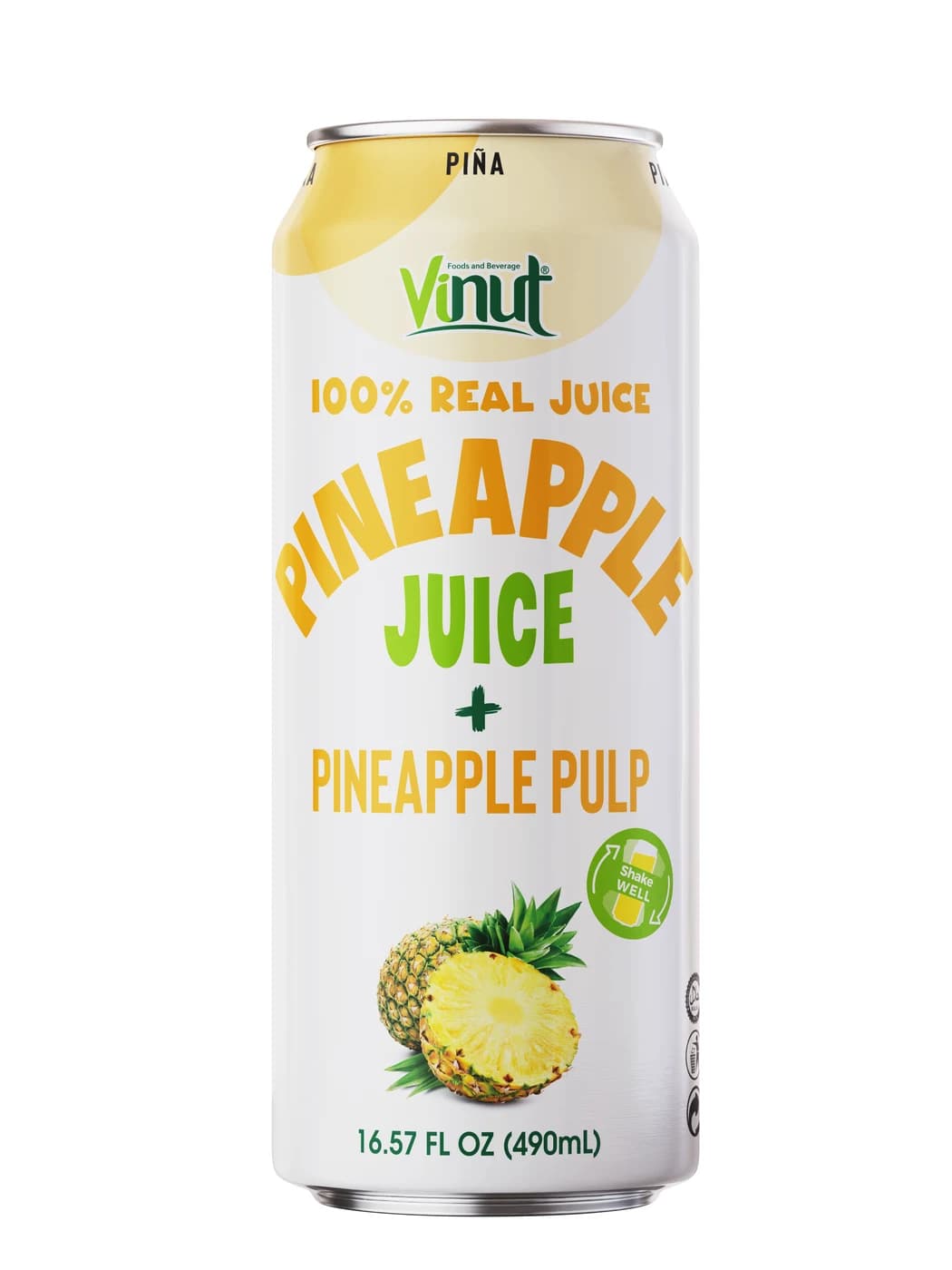 VINUT 100% Real Pineapple Juice with Pulp, 490 mL view 1