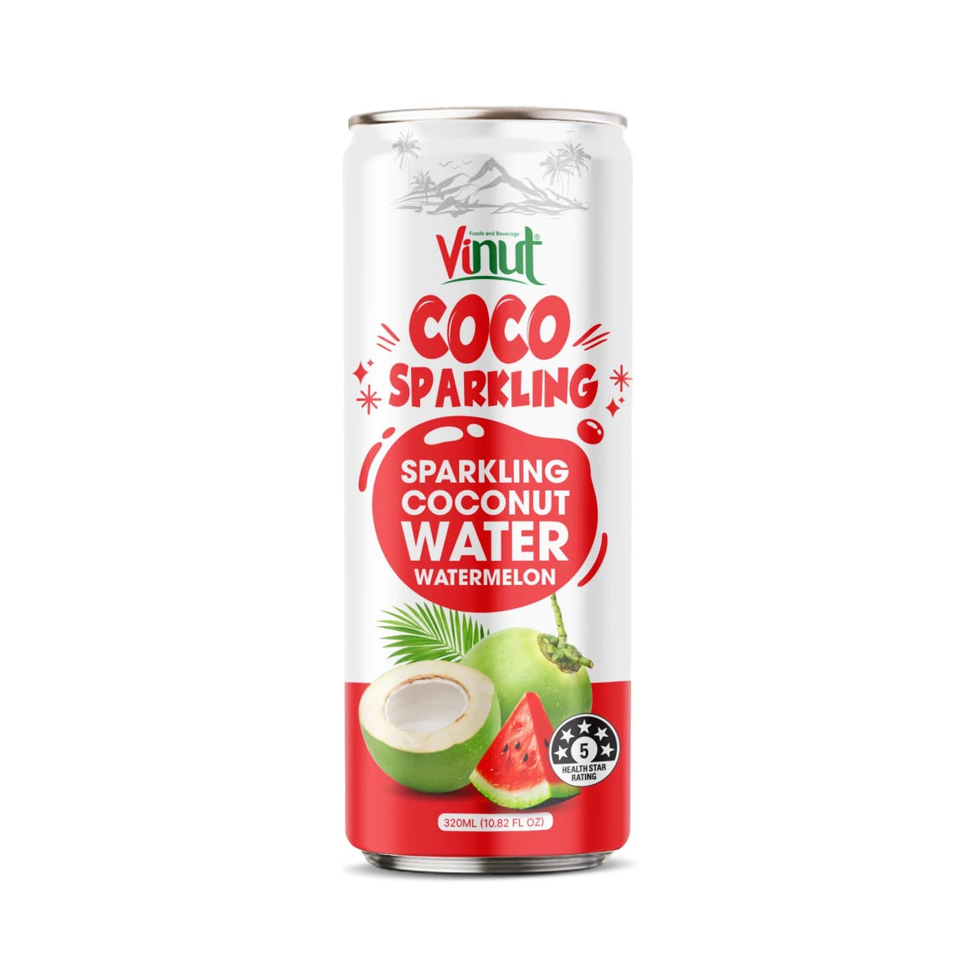 VINUT Coco Sparkling – Coconut Water Watermelon, 320 mL view 1