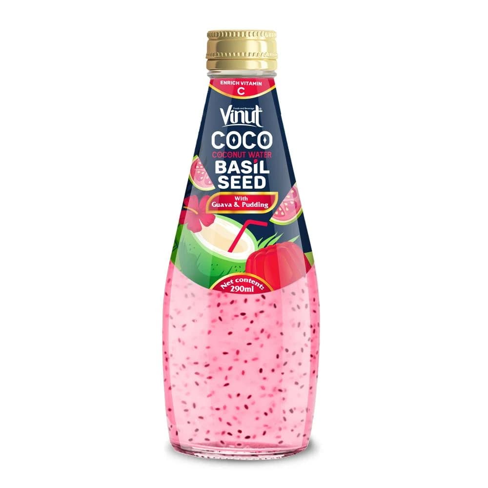 VINUT Coco Coconut Water Basil Seed with Guava & Pudding, 290 mL