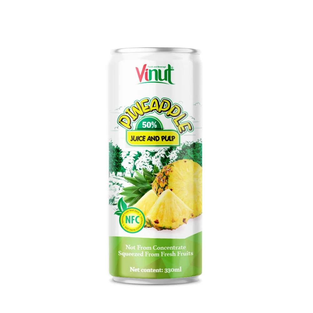 VINUT Pineapple 50% Juice and Pulp, 330 mL view 1