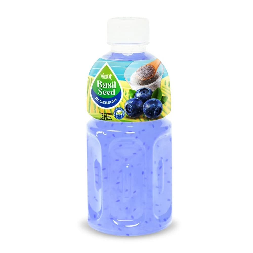 VINUT Basil Seed Drink – Blueberry, 320 mL