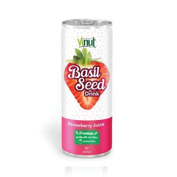 250ml VINUT Basil seed drink with with Strawberry juice flavor