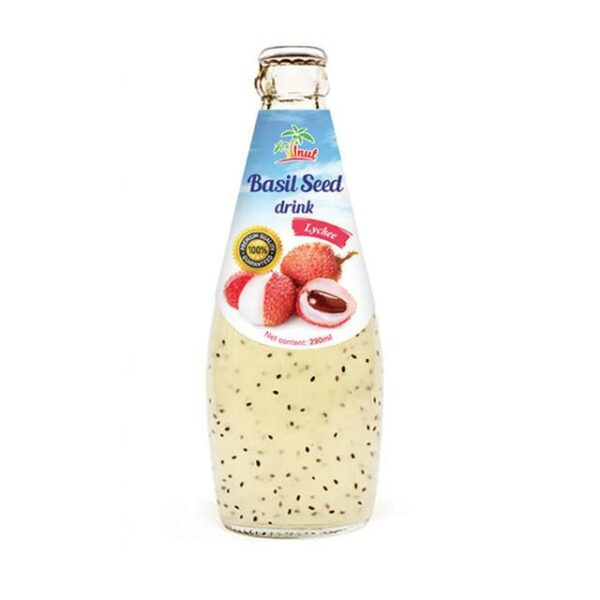 290ml VINUT Basil seed drink with Lychee flavor