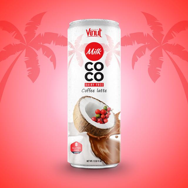 8.5 fl oz VINUT Dairy free Tin Can Coconut Milk with Coffee late