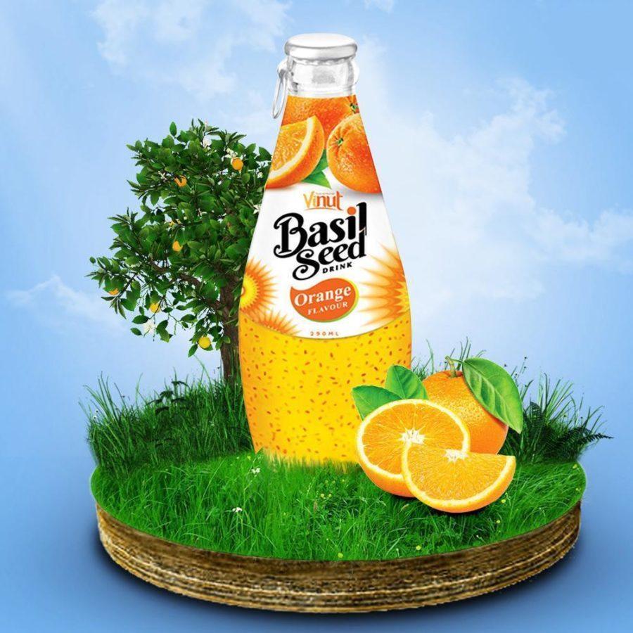 290ml VINUT Basil seed drink with Orange flavor Suppliers and Manufacturers