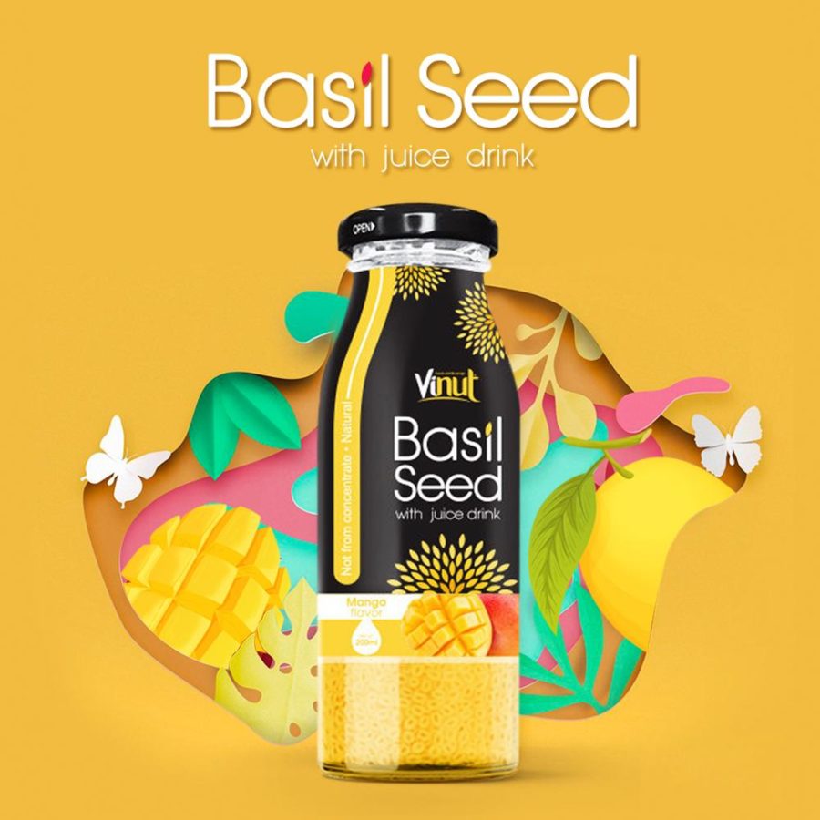290ml VINUT Basil seed drink with Mango flavour Suppliers and Manufacturers