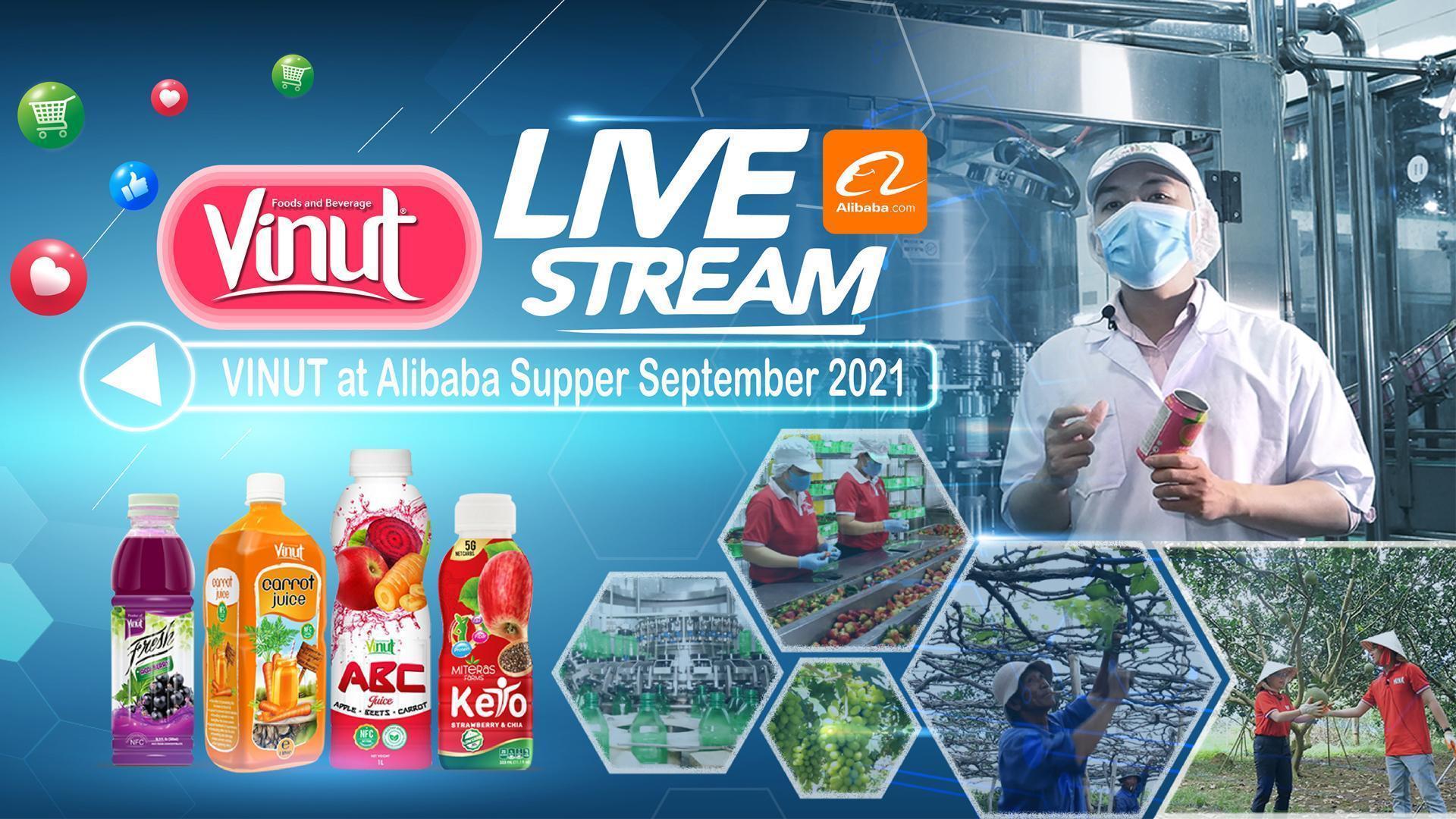 Livestream Alibaba Supper Sep 2021 VINUT Sparkling water suppliers