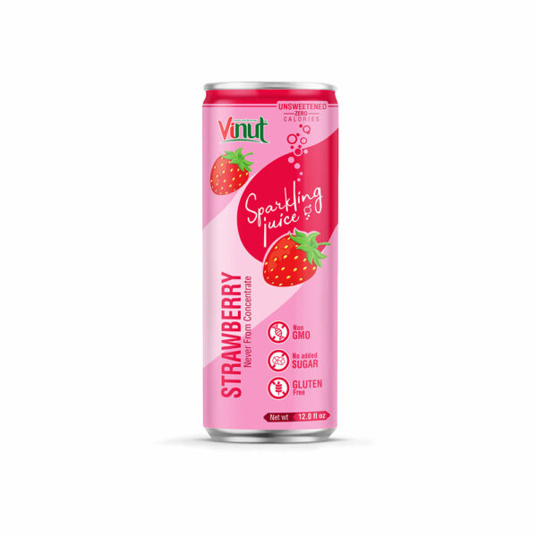 12 fl oz VINUT Unsweetened Strawberry Sparkling Water