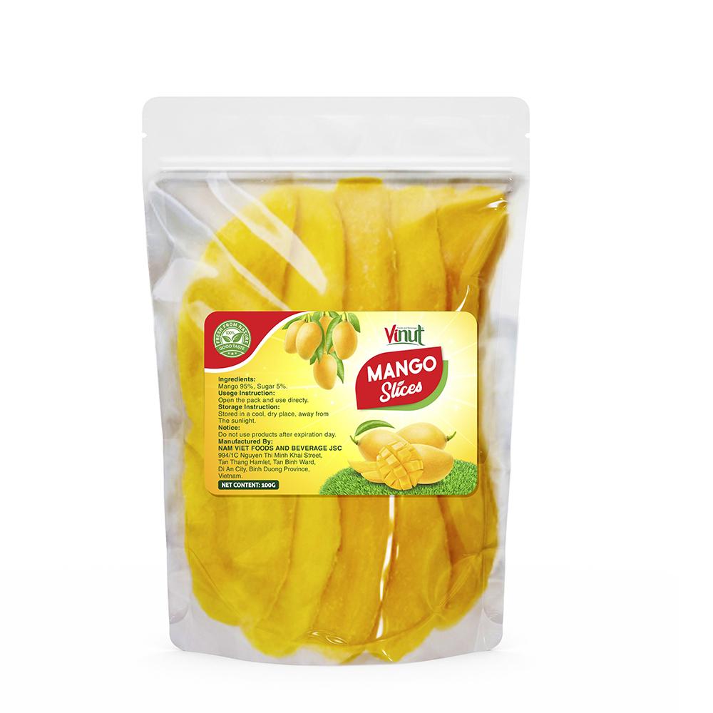 100G VINUT Zipper bag packing Natural Dried Mango Slices